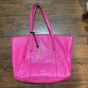 Fossil Leather Tote Bag